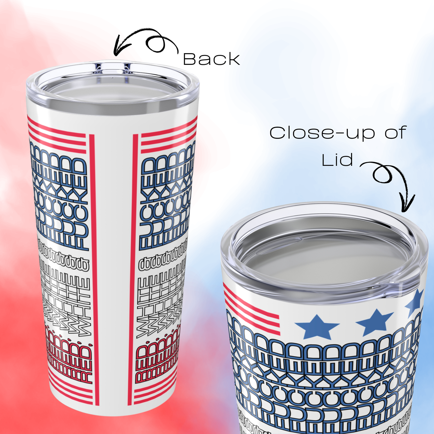 Red White and Fucked Secret Message Tumbler - Patriotic Hidden Swear Word Mug - 4th of July Gift by LogueJunction