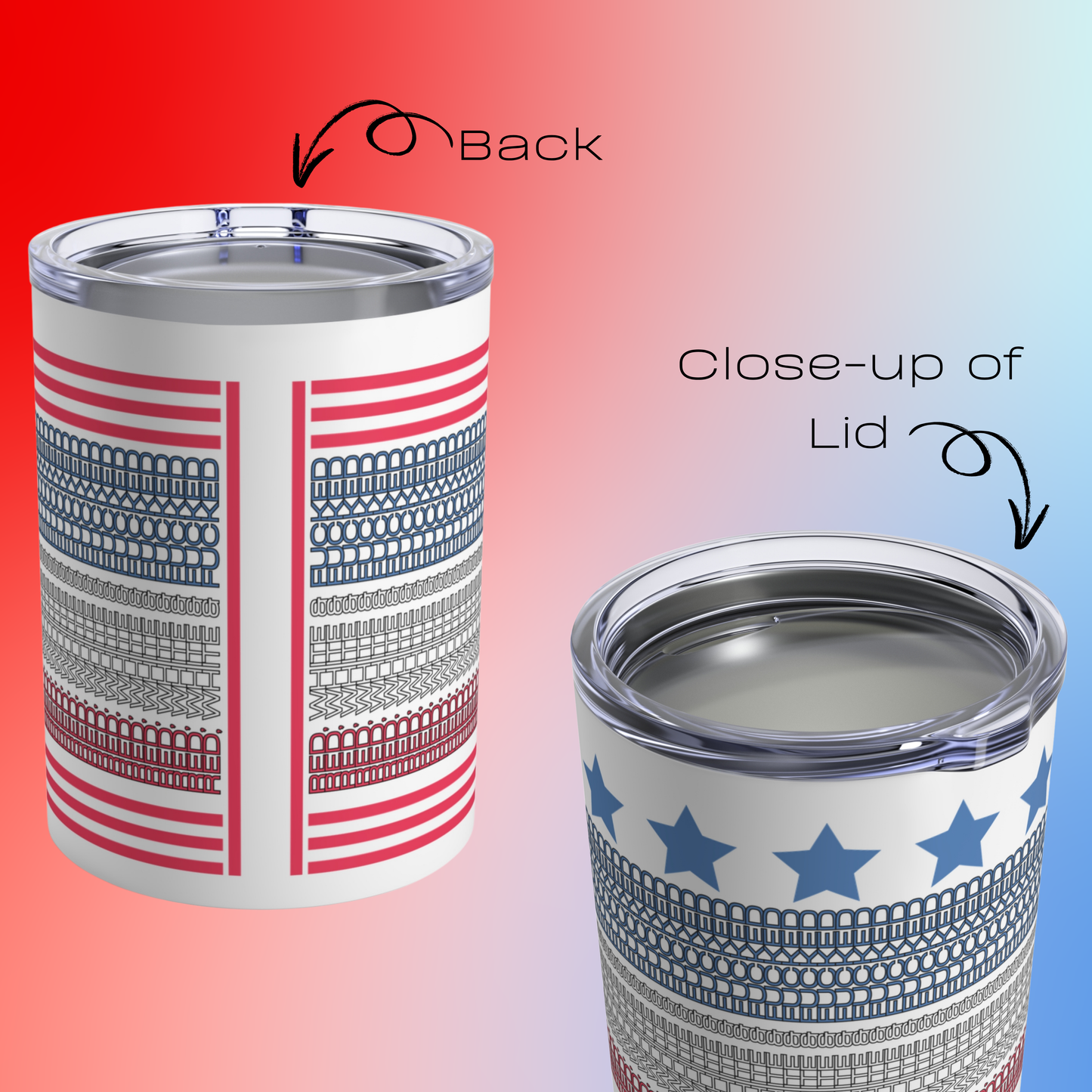 Red White and Fucked 10oz Tumbler - Secret Message Profanity Travel Mug - Funny Patriotic Summer Party Cup by Logue Junction