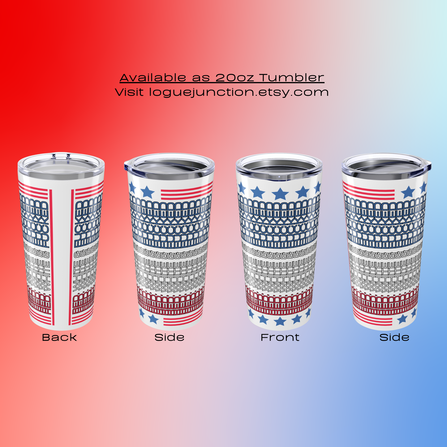 Red White and Fucked 10oz Tumbler - Secret Message Profanity Travel Mug - Funny Patriotic Summer Party Cup by Logue Junction
