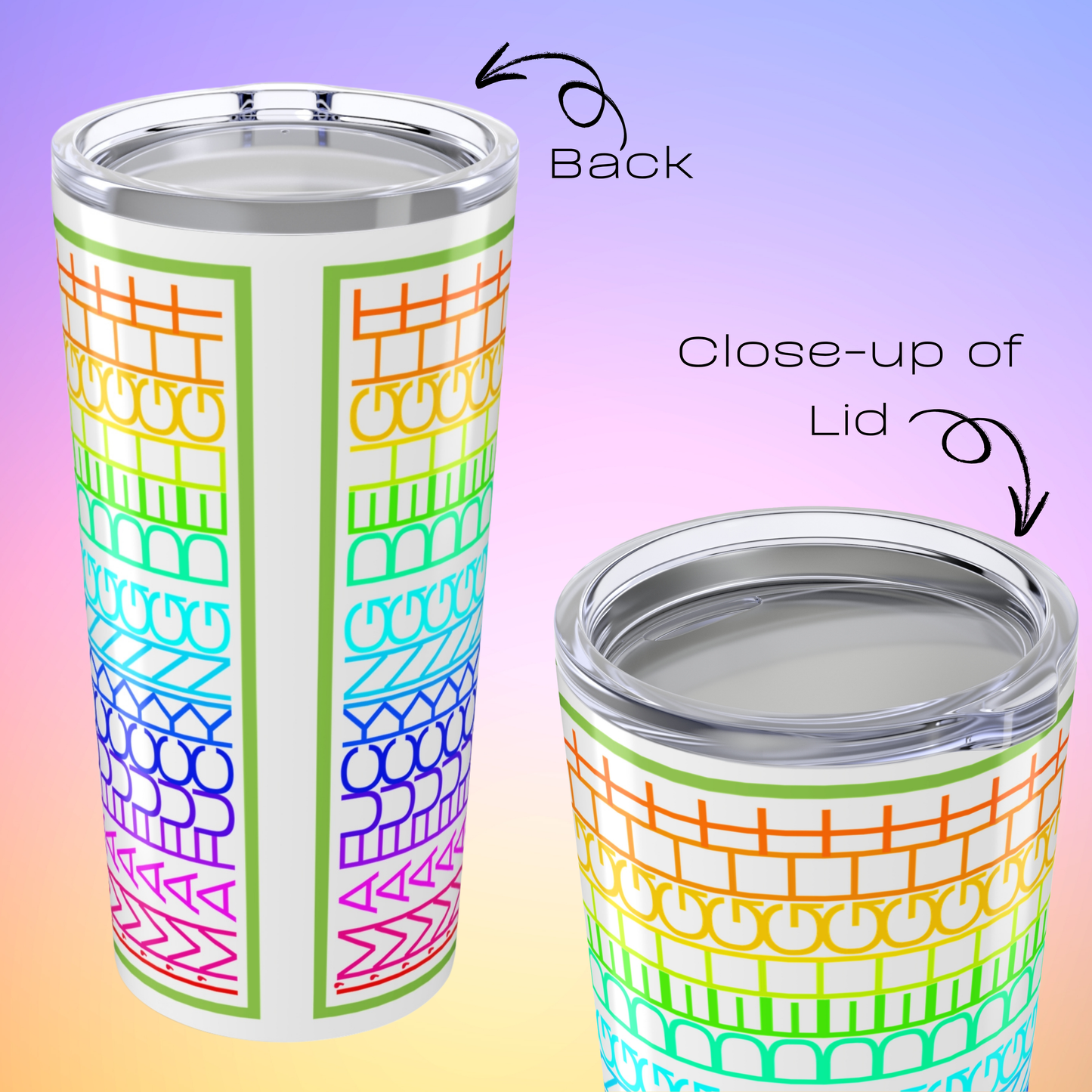 I'm a Fucking Delight Secret Message Tumbler - Hidden Swear Word Cup - Gift for Pride Month by LogueJunction