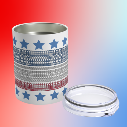 Red White and Fucked 10oz Tumbler - Secret Message Profanity Travel Mug - Funny Patriotic Summer Party Cup by Logue Junction